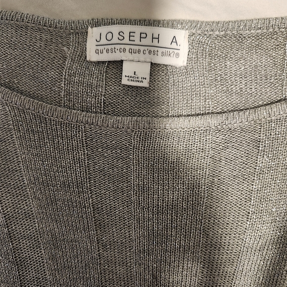 Joseph A silky elgant light sweater. Long sleeves. In Silver n shiny color. - Picture 6 of 6